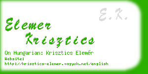 elemer krisztics business card