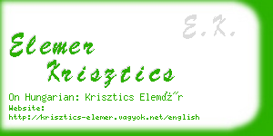elemer krisztics business card